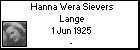 Hanna Wera Sievers Lange